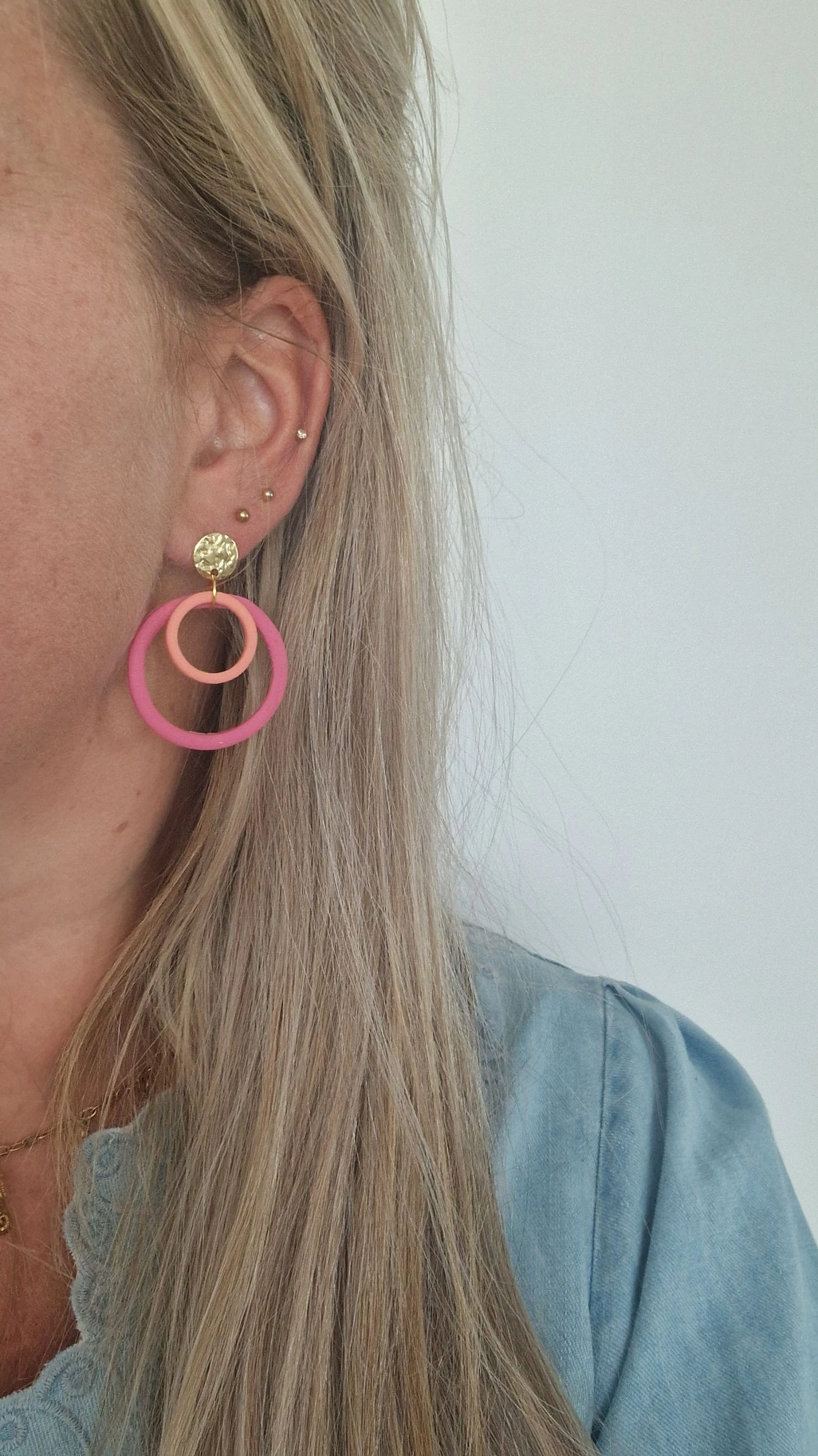 *neuf* boucles d'oreilles roses – photo 2